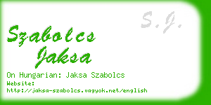 szabolcs jaksa business card